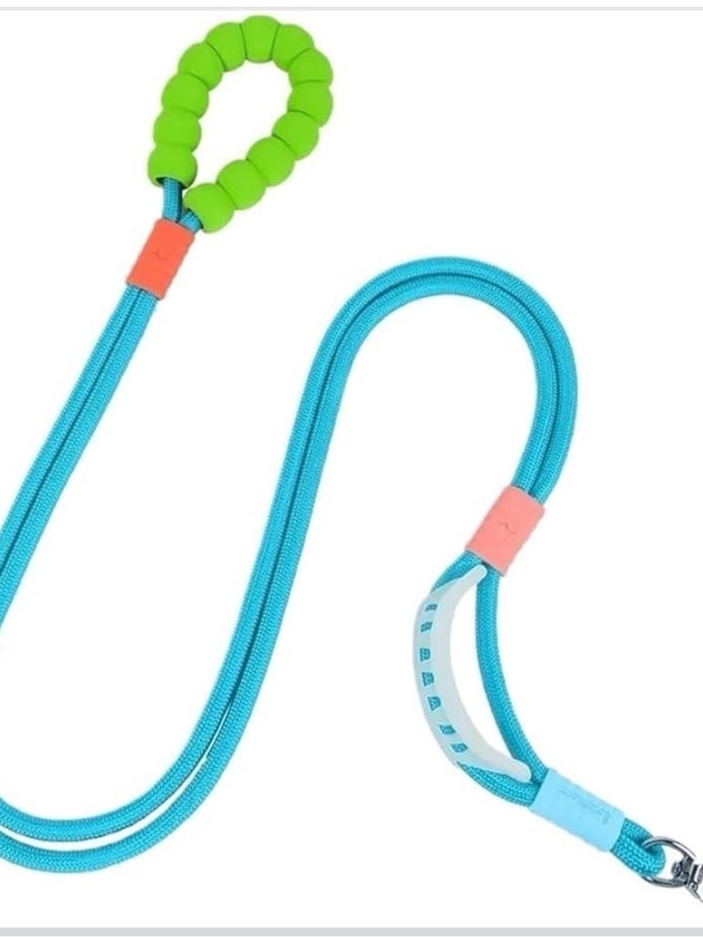 Blue Rope Dog Leash with Comfortable Silicone Grip and more features !